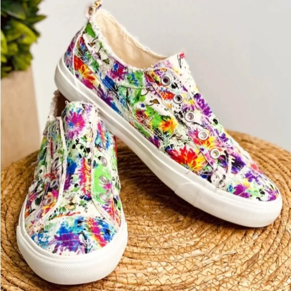 Corkys Floral Splatter Babalou Size 7 - Picture 1 of 4